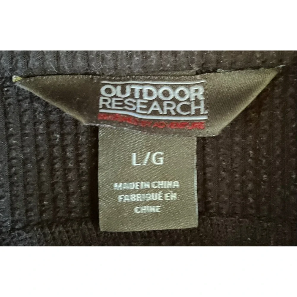 Outdoor Research Mens Black 1/4 Zip Grid Fleece Pullover Active Top Large